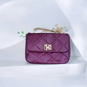 Badgley Mischka Plum Quilted Ladies Bag